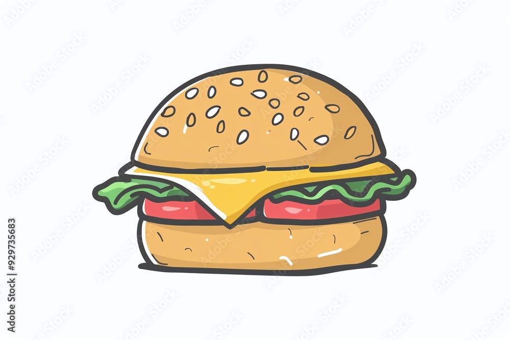 ai generative cartoon art burger ai generative cartoon art burger