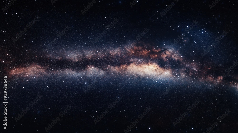 Fototapeta premium Milky Way Galaxy with Scattered Stars in Night Sky