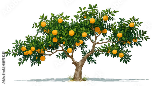 a tree with many ripe oranges