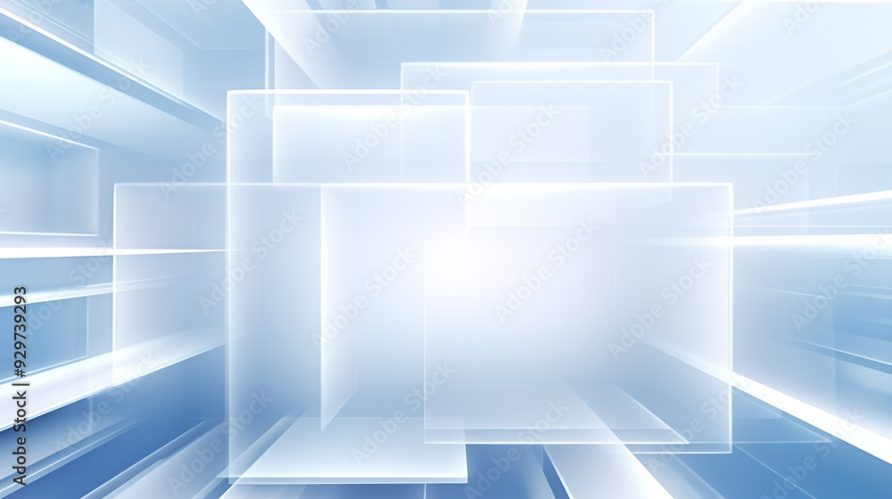 Blue and grey glossy squares abstract tech banner design. Modern abstract blue background design with layers of transparent material in square shapes in random geometric patterns. Blue and grey glossy squares abstract tech banner design. Modern abstract blue background design with layers of transparent material in square shapes in random geometric patterns.