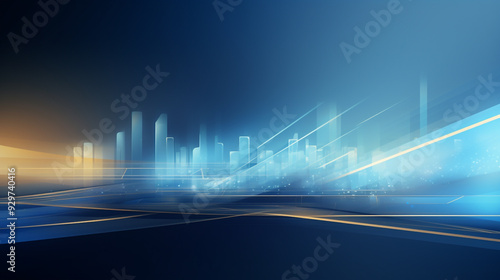 Wallpaper Mural digital high tech city design for light blue glow banner background Torontodigital.ca