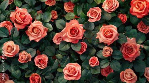 A Close-Up View of Blooming Pink Roses