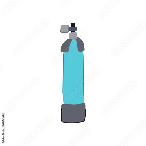 underwater diving cylinder cartoon. pressure regulator, buoyancy depth, safety oxygen underwater diving cylinder sign. isolated symbol vector illustration