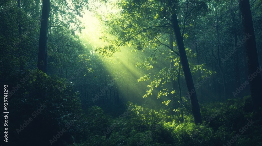 Sunbeams Illuminating a Dense Forest Canopy Sunbeams Illuminating a Dense Forest Canopy