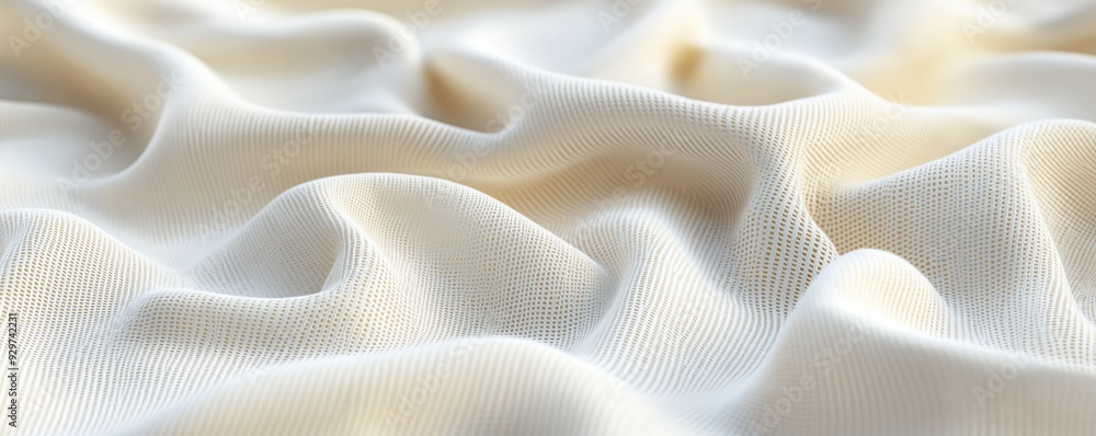  Organic cotton fabric, close-up of texture, 3D illustration