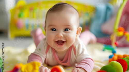 Happy Smiling Baby in Nursery