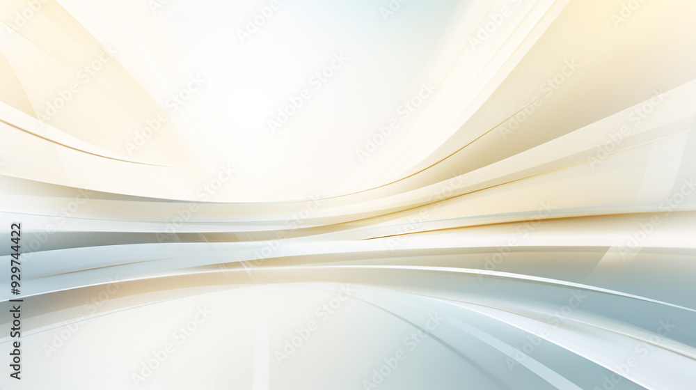 Abstract modern futuristic white wavy and gold lines with blurred light background Abstract modern futuristic white wavy and gold lines with blurred light background