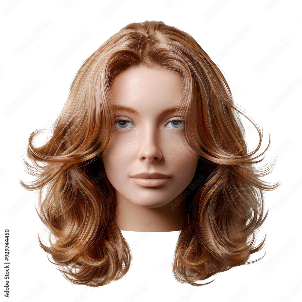 Naklejka premium Fashionable Wig with Modern Cut Isolated on Transparent or White Background, PNG