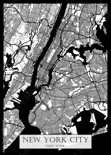 Obraz na płótnie New York City New York Map w salonie