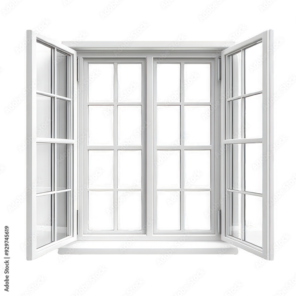 Classic White window. 3d render Classic White window. 3d render