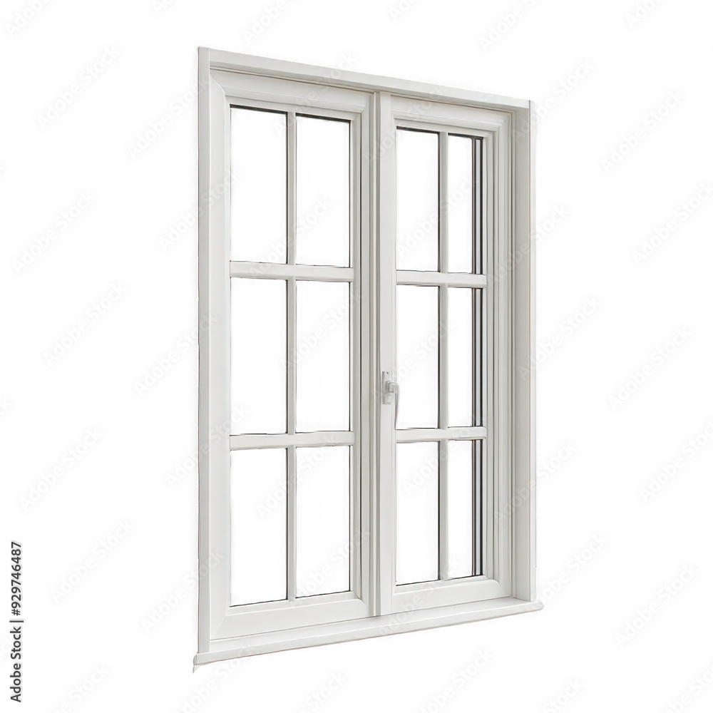 Classic White window. 3d render
