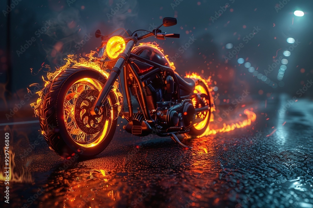 ai generative motorcyclist on fire ai generative motorcyclist on fire