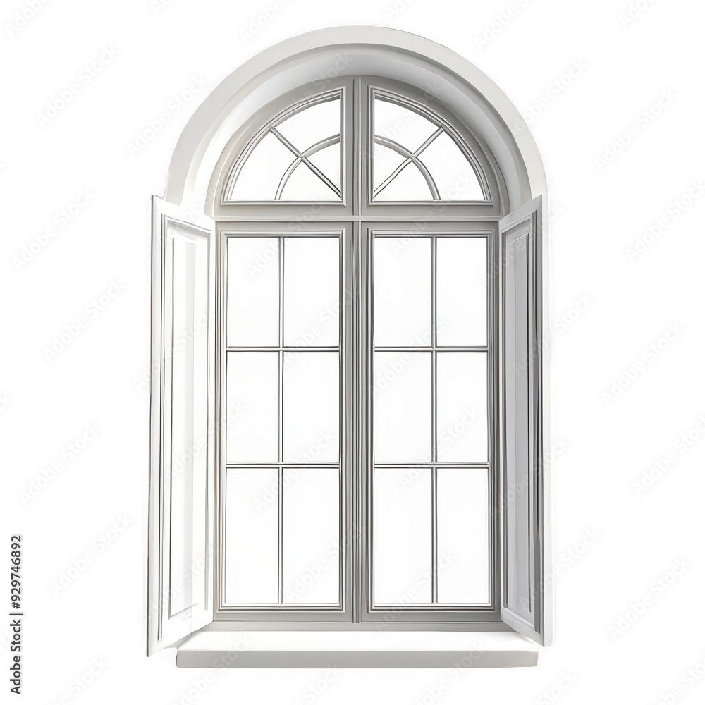 Fototapeta premium Classic White window. 3d render