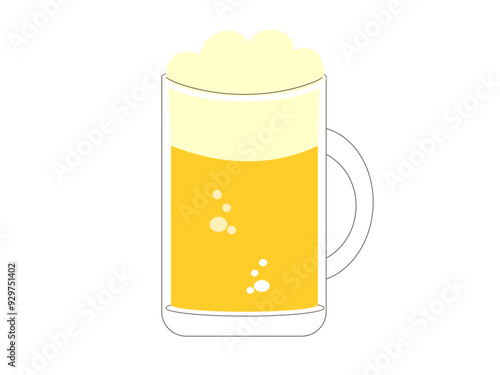 ビールジョッキに入った生ビールのイラスト