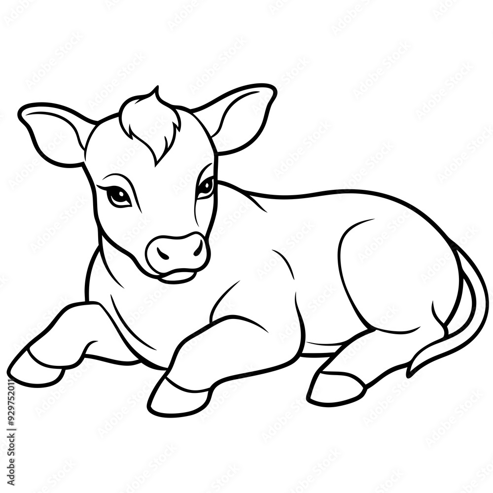 1 month old angus calf line line art vector illustration 1 month old angus calf line line art vector illustration