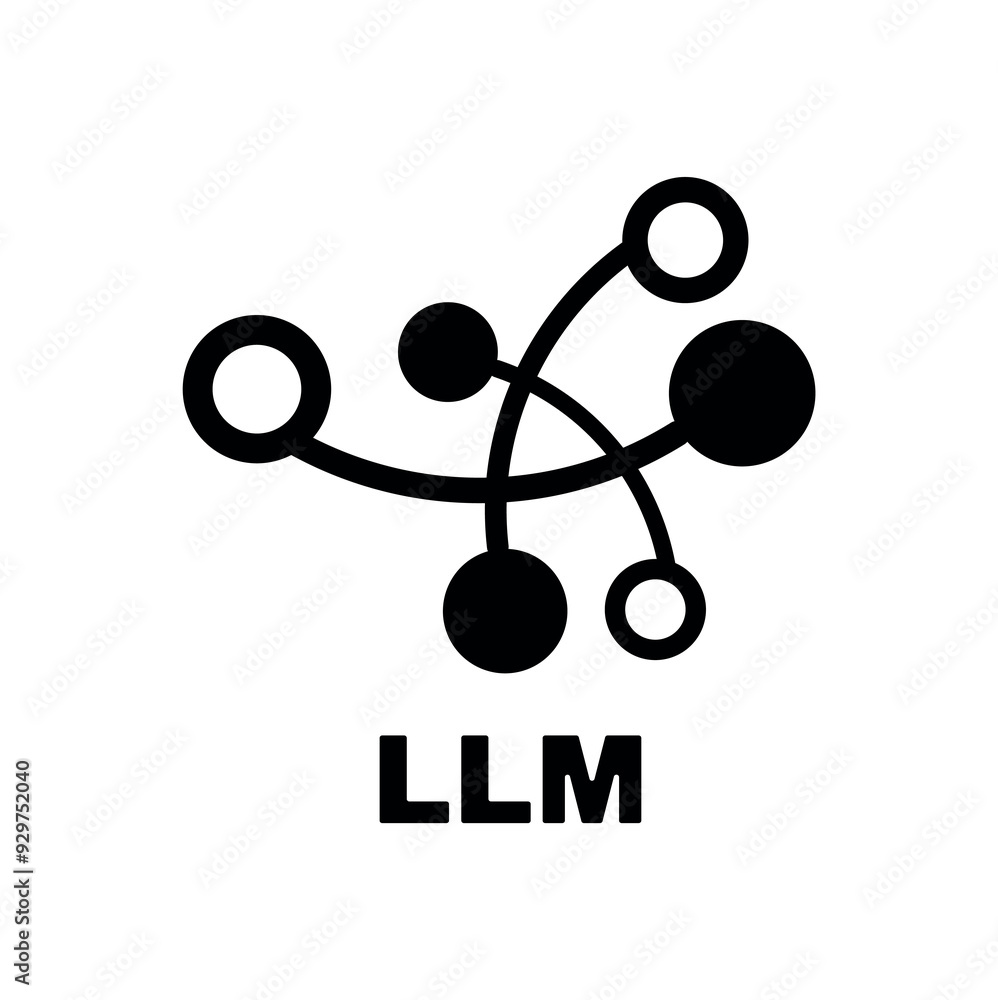 Large language model icon on white background Large language model icon on white background