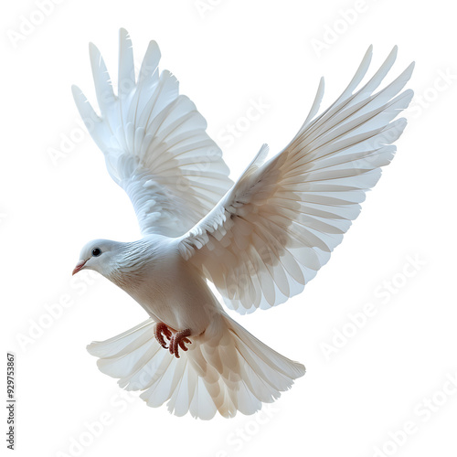 A white dove isolated on transparent background