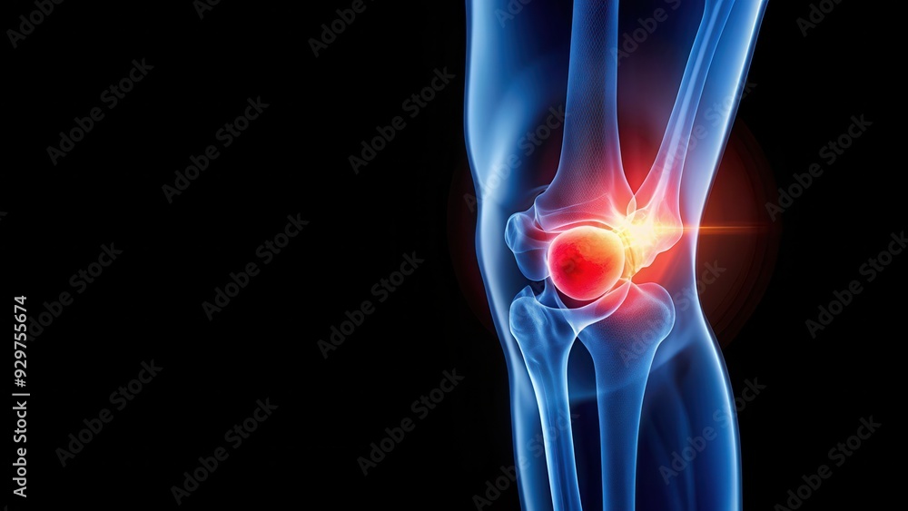 X-ray image of a painful knee joint showing the skeletal structure, knee, pain, joint, arthritis, medical, injury, bone X-ray image of a painful knee joint showing the skeletal structure, knee, pain, joint, arthritis, medical, injury, bone
