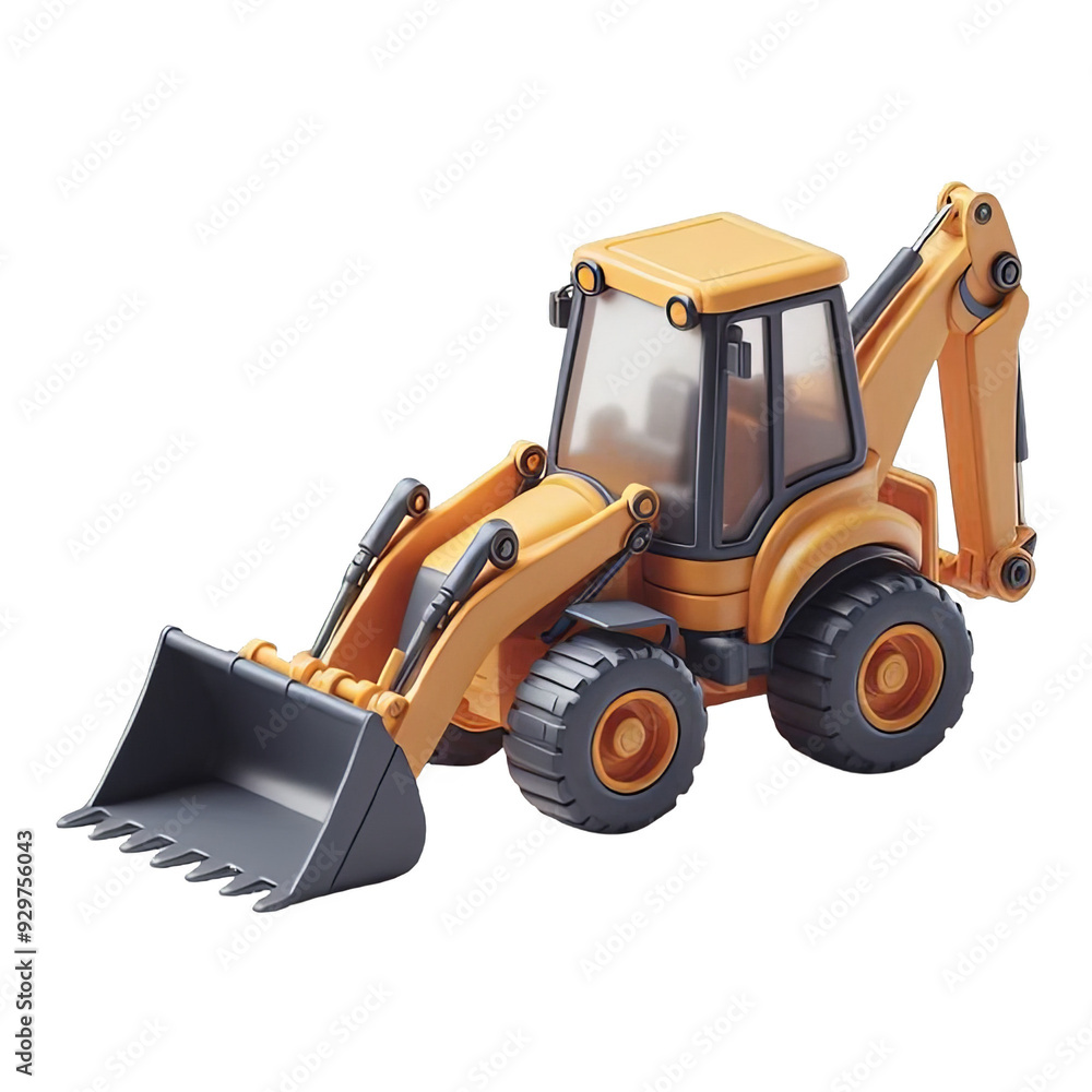 Fototapeta premium Backhoe Loader isolated on transparent background