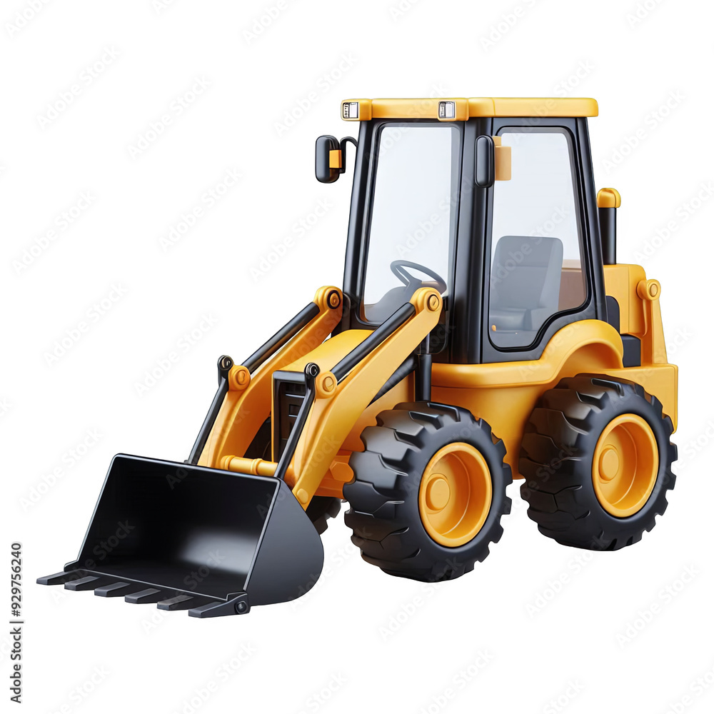 Backhoe Loader isolated on transparent background Backhoe Loader isolated on transparent background