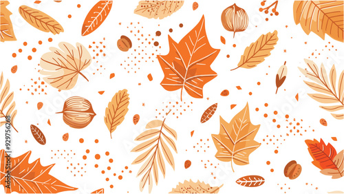 Free  Vector Fall Foliage Seamless Vector Pattern
