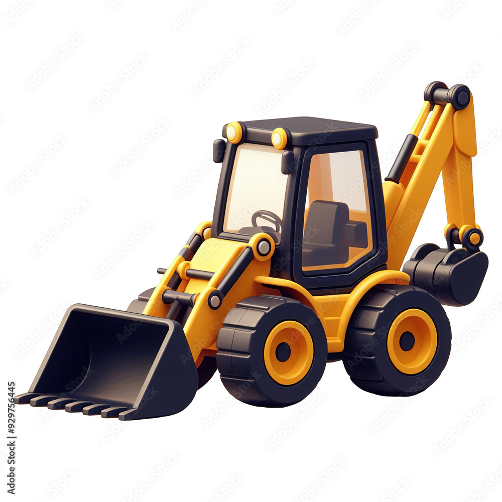 Backhoe Loader isolated on transparent background Backhoe Loader isolated on transparent background
