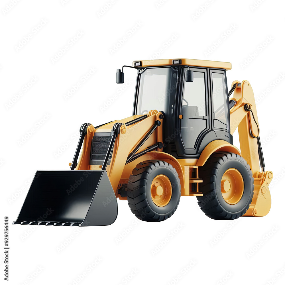 Naklejka premium Backhoe Loader isolated on transparent background