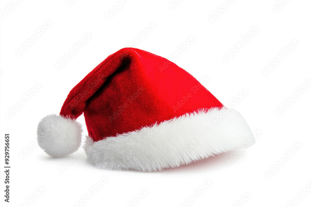 A Christmas hat isolated on a white background. A Christmas hat isolated on a white background.