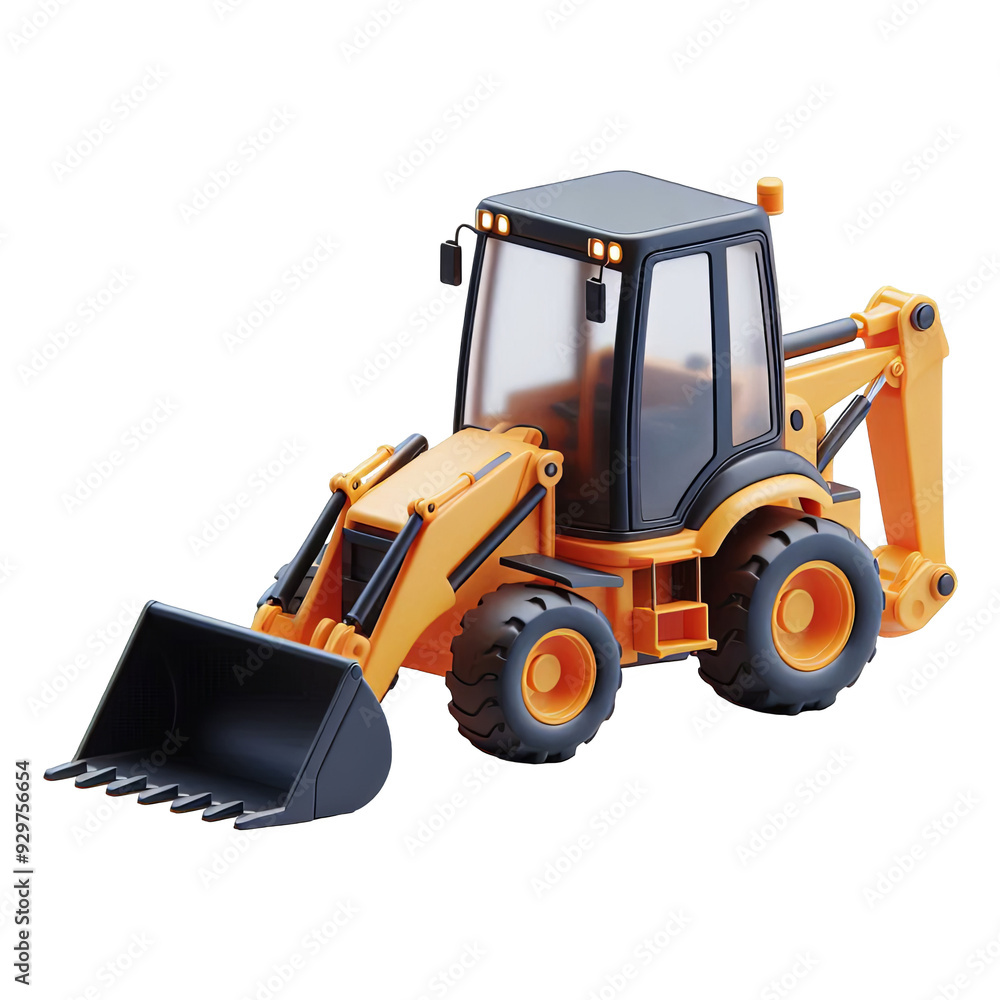 Backhoe Loader isolated on transparent background Backhoe Loader isolated on transparent background