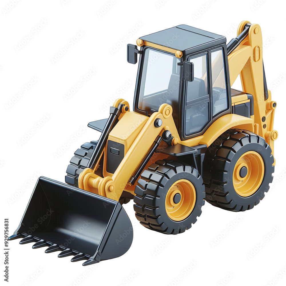 Backhoe Loader isolated on transparent background Backhoe Loader isolated on transparent background
