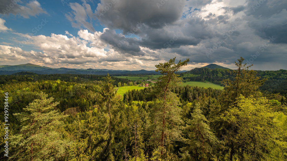 Obraz premium Fall Morning in Bohemian Switzerland, Bohemia, Czech Republic