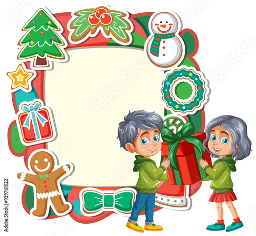Children Exchanging Christmas Gifts