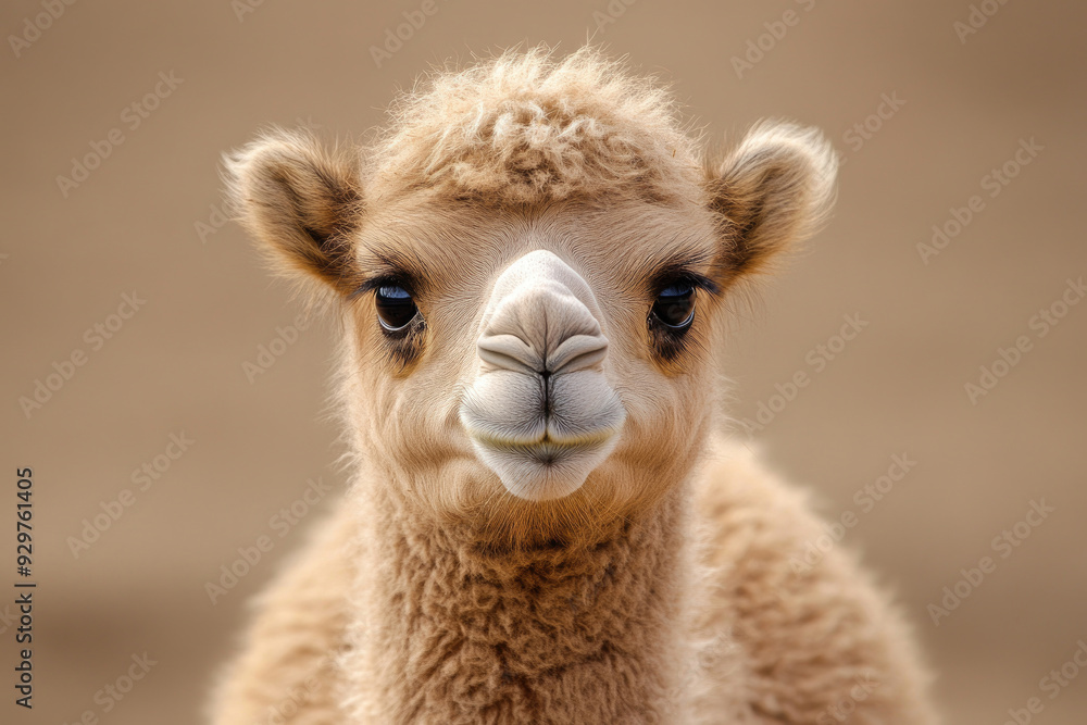 Obraz premium A portrait of a happy camel calf.