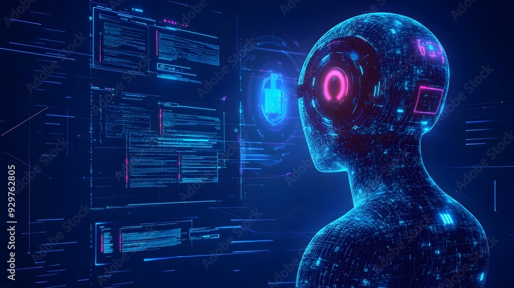 Human interact with AI artificial intelligence virtual assistant ...