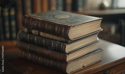 Timeless Wisdom: Vintage Leather-bound Books Symbolizing Immortal Knowledge and Literary Heritage. Antique Volumes Representing Learning, World Book Day, and the Power of Education. Creative Abstract 