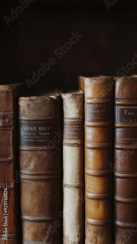 Timeless Wisdom: Vintage Leather-bound Books Symbolizing Immortal Knowledge and Literary Heritage. Antique Volumes Representing Learning, World Book Day, and the Power of Education. Creative Abstract 