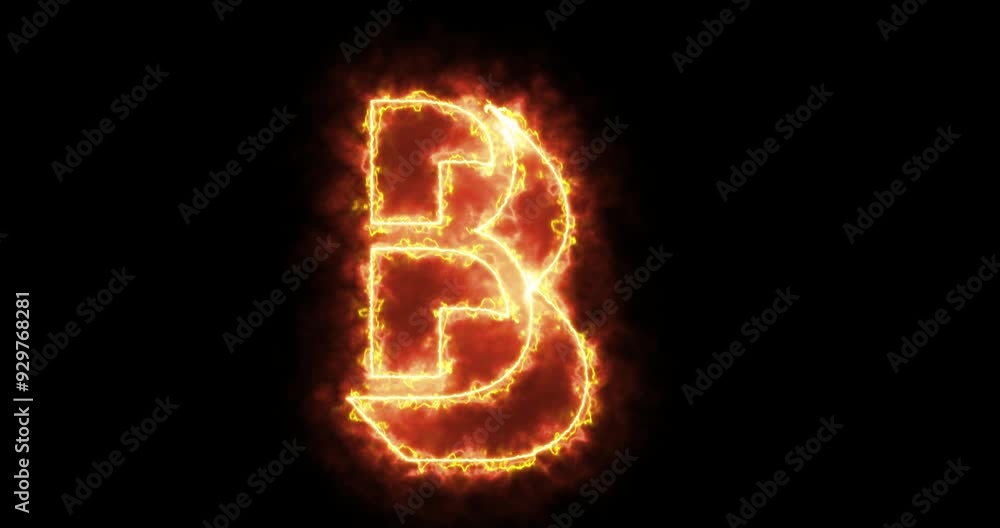 4K fire B alphabet on black background. B alphabet fire moving outline for an online shop, blog, web, cafe, and hotel on a black BG.Technology video material animation. Easy to use in any video. 4K fire B alphabet on black background. B alphabet fire moving outline for an online shop, blog, web, cafe, and hotel on a black BG.Technology video material animation. Easy to use in any video.