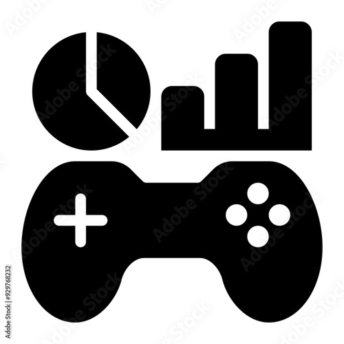 game analysis, game analytics, game report, game development, analytical game, game statistics solid or glyph icon