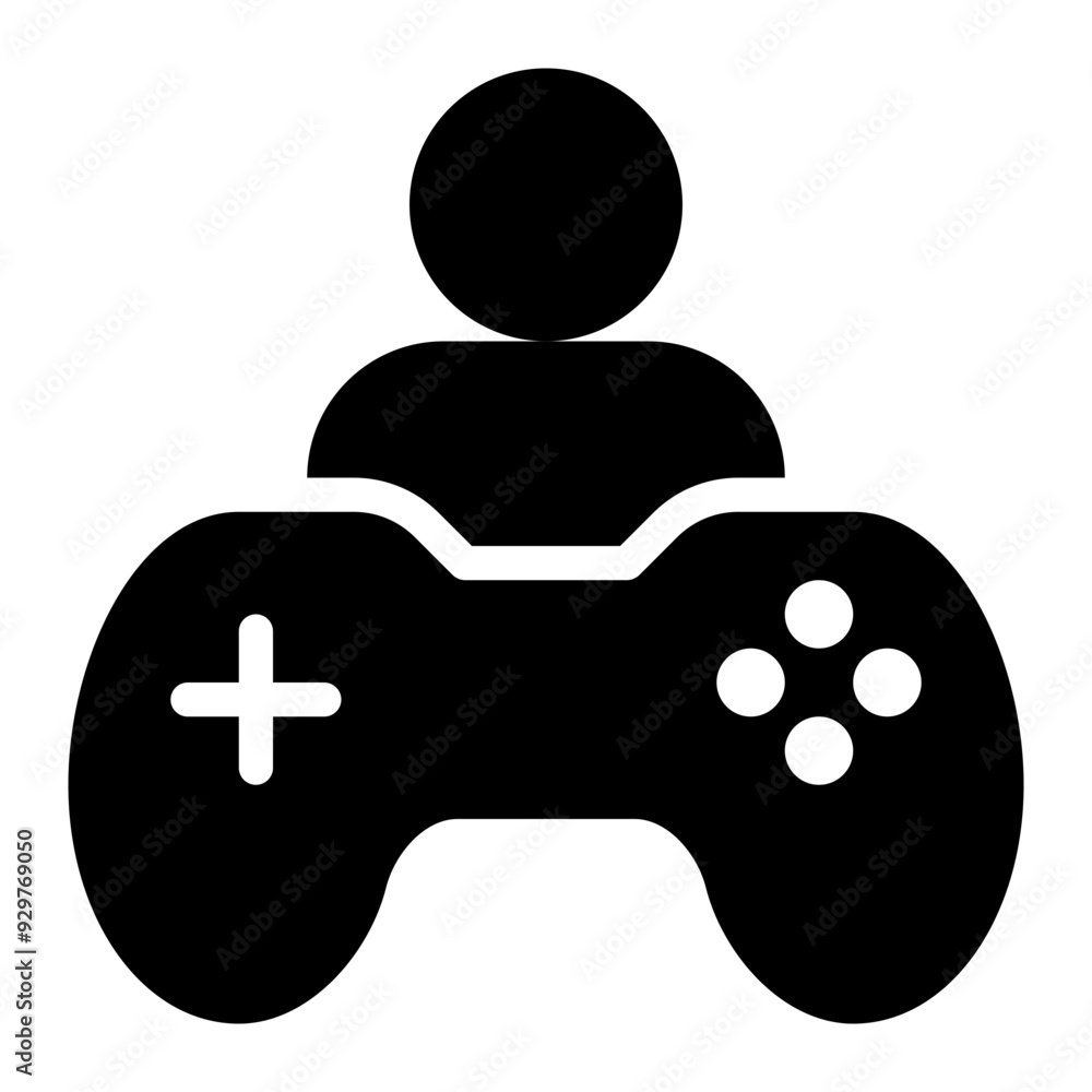 gamer, game, gaming, game player, game playing, single player, game user glyph or solid icon gamer, game, gaming, game player, game playing, single player, game user glyph or solid icon