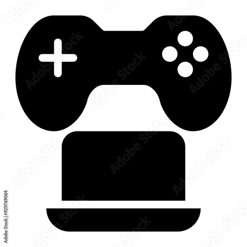 gaming laptop, laptop, game, computer, game device, game development glyph or solid icon