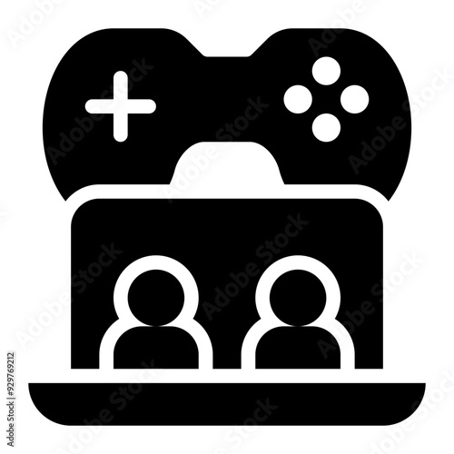 multiplayer gaming, game multiplayer, online gaming, computer game, video game, gamers glyph or solid icon