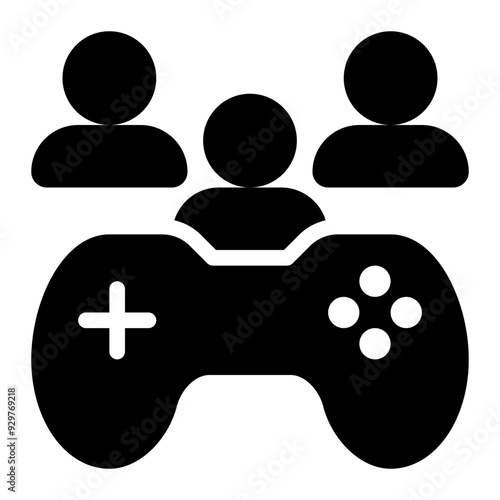 multiplayer game, gamer, game player, game maker, game, team, group glyph or solid icon