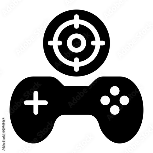 shooting game, targeting game, first person, shooter, fps, video game, game genres, game development glyph or solid icon