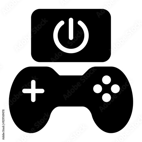 shutdown, shut down, shutting down, turn off, turn on, game, game button glyph or solid icon