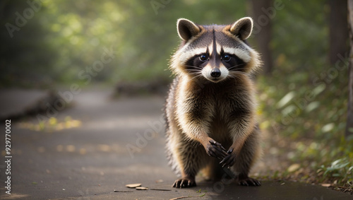 raccoon in the zoo