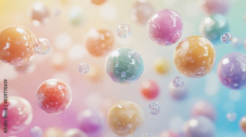 A colorful arrangement of translucent spheres against a soft gradient background. A colorful arrangement of translucent spheres against a soft gradient background.