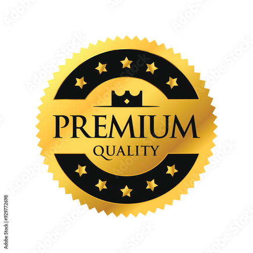Premium quality Luxury circle and gold design isolated on white with god star. Modern and minimalist Vector Design