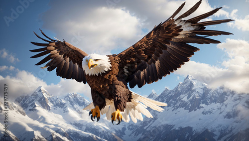 american bald eagle on the mountain photo