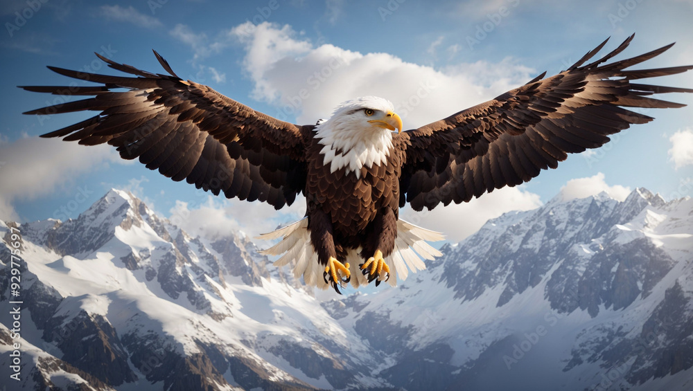 Obraz premium american bald eagle on the mountain