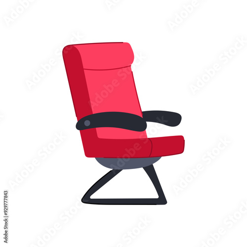 flight seat airplane cartoon. comfort legroom, window middle, recline cushion flight seat airplane sign. isolated symbol vector illustration